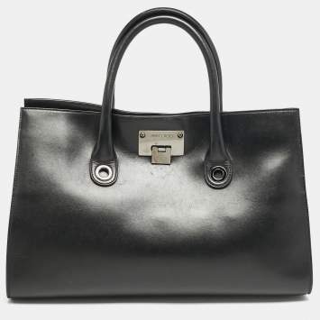 Pre Owned Jimmy Choo Black Leather Riley Tote