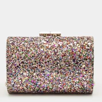 Pre Owned Jimmy Choo Multicolor Glitter Fabric Mini Tube Clutch