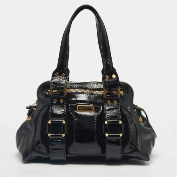 مملوكة مسبقًا Jimmy Choo Black Patent Leather Malena Bag
