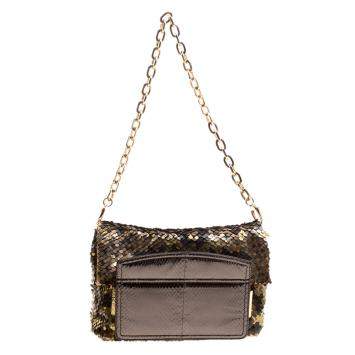 Pre Owned Jimmy Choo Metallic Multicolor Sequin Chain Shoulder Bag