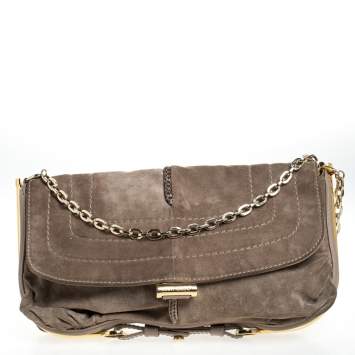 مملوكة مسبقًا Jimmy Choo Beige Nubuck and Leather Flap Shoulder Bag
