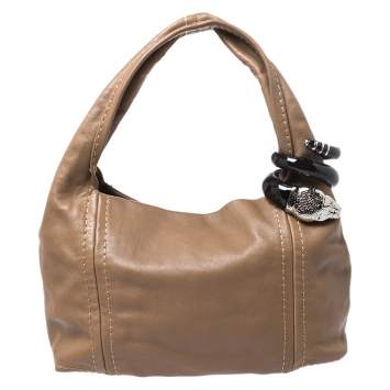 Pre Owned Jimmy Choo Light Brown Leather Saba Hobo Bag