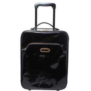 Pre Owned Jimmy Choo Black Patent Leather Terence Suitcase