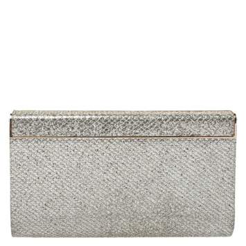 Pre Owned Jimmy Choo Gold/Silver Glitter Cayla Clutch