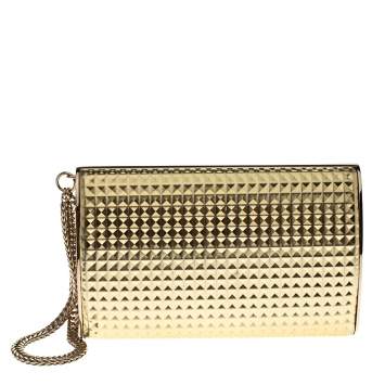 مملوكة مسبقًا Jimmy Choo Metallic Gold 3D Effect Leather Carmen Clutch