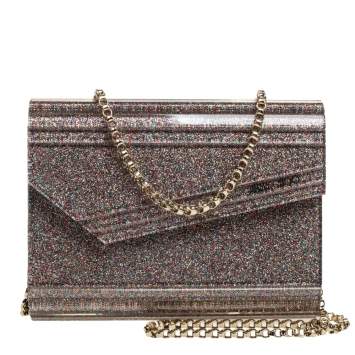 Pre Owned Jimmy Choo Multicolor Shimmer Acrylic Candy Clutch Bag