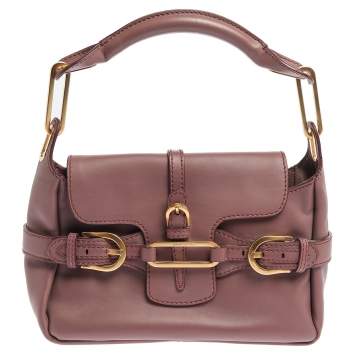 Pre Owned Jimmy Choo Dusty Grape Leather Tulita Shoulder Bag