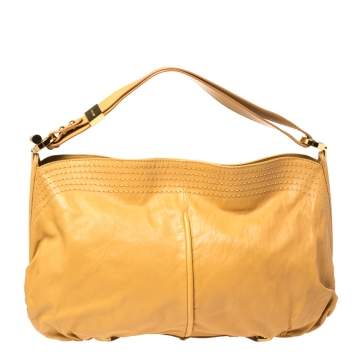 Pre Owned Jimmy Choo Tan Leather Ayse Frame  Hobo