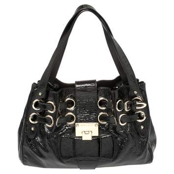 Pre Owned Jimmy Choo Black Patent Leather Ramona Shoulder Bag