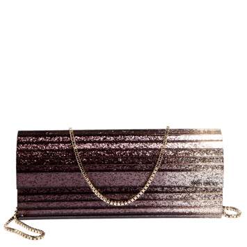 Pre Owned Jimmy Choo Ombre Purple Glitter Acrylic Sweetie Chain Clutch