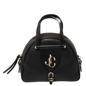 Pre Owned Jimmy Choo Black Leather Small Varenne Bowler Bag
