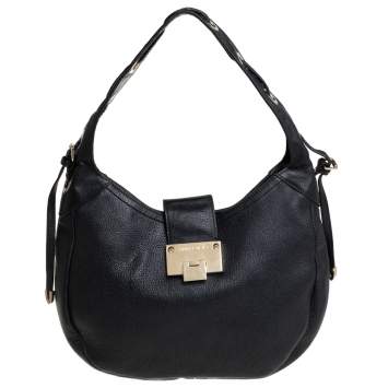Pre Owned Jimmy Choo Black Leather Hobo