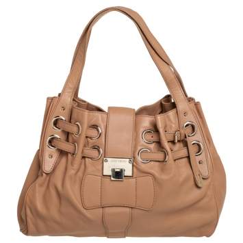 مملوكة مسبقًا Jimmy Choo Beige Leather Ramona Shoulder Bag