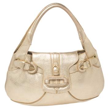 Pre Owned Jimmy Choo Gold Leather  Talia Hobo