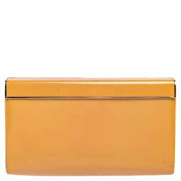 Pre Owned Jimmy Choo Beige Patent Leather Cayla Clutch
