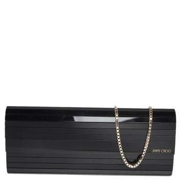 Pre Owned Jimmy Choo Black Acrylic Sweetie Chain Clutch
