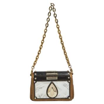 مملوكة مسبقًا Jimmy Choo Metallic Brown Nubuck Leather Small Embellished Shoulder Bag