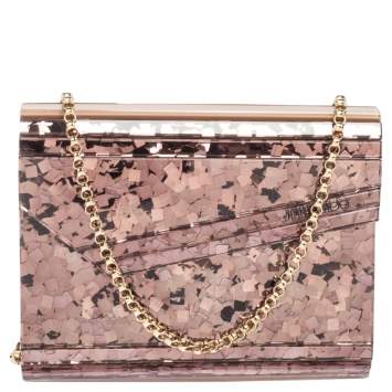 Pre Owned Jimmy Choo Pink Acrylic Candy Chain Clutch