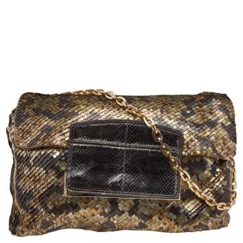 مملوكة مسبقًا Jimmy Choo Metallic Multicolor Sequin Carolina Chain Shoulder Bag