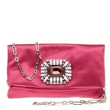مملوكة مسبقًا Jimmy Choo Pink Satin Titania Shoulder Bag