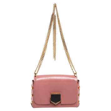 مملوكة مسبقًا Jimmy Choo Old Rose Leather Petite Lockett Crossbody Bag