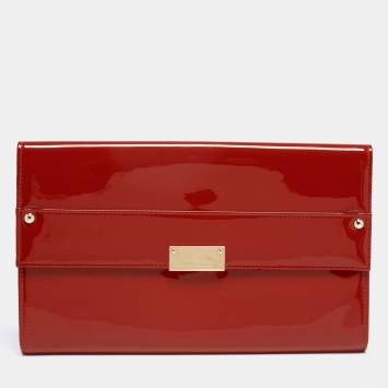 Pre Owned Jimmy Choo Brique Patent Leather Reese Clutch