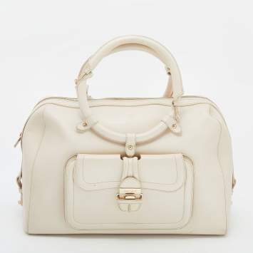 Pre Owned Jimmy Choo White Leather Satchel