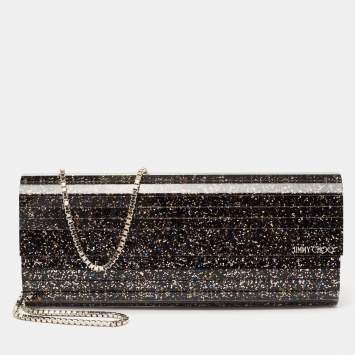 Pre Owned Jimmy Choo Multicolor Glitter Acrylic Sweetie Chain Clutch