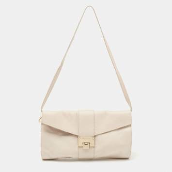 مملوكة مسبقًا Jimmy Choo Off White Leather Rebel Shoulder Bag