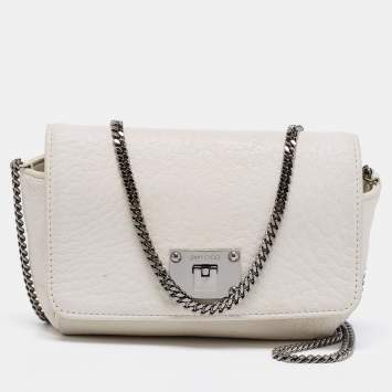 مملوكة مسبقًا Jimmy Choo Off White Leather Ruby Crossbody Bag