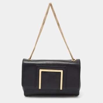 Pre Owned Jimmy Choo Black Leather and Snakeskin Alba Shoulder Bag