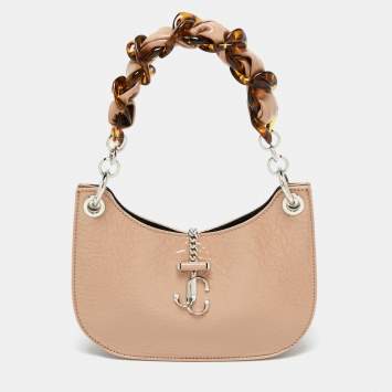Pre Owned Jimmy Choo Beige Patent Leather Varenne Hobo 