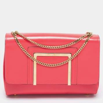 Pre Owned Jimmy Choo Pink Leather Alba Shoulder Bag