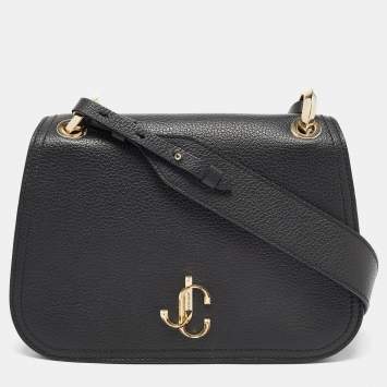 Pre Owned Jimmy Choo Black Leather Small Varenne Shoulder Bag