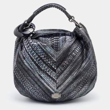 Pre Owned Jimmy Choo Multicolor Holographic Python Sky Hobo