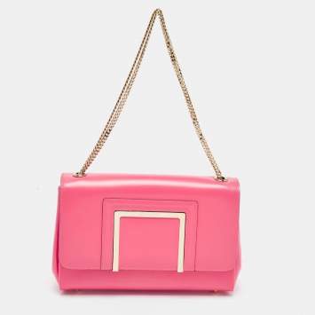 Pre Owned Jimmy Choo Coral Pink Leather Alba Shoulder Bag