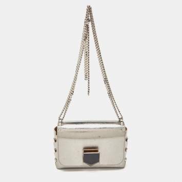 Pre Owned Jimmy Choo Metallic Leather Lockett City Shoulder Bag