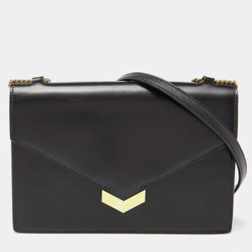 Pre Owned Jimmy Choo Black Leather Leila Crossbody Bag