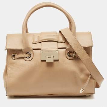 Pre Owned Jimmy Choo Beige Leather Rosalie Satchel