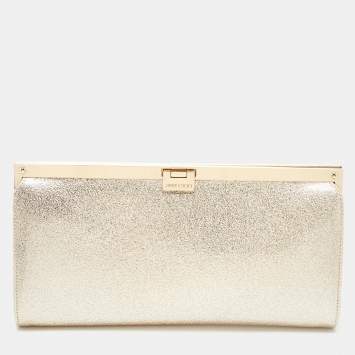 مملوكة مسبقًا Jimmy Choo Gold Patent Leather Frame Clutch