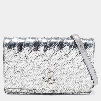 Pre Owned Jimmy Choo JC Embossed Patent Leather Palace Clutch Bag