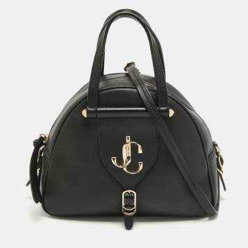 Pre Owned Jimmy Choo Black Leather Small Varenne Bowler Bag
