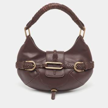 Pre Owned Jimmy Choo Dark Brown Leather Talita Hobo