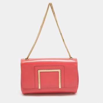 Pre Owned Jimmy Choo Coral Pink Leather Alba Shoulder Bag