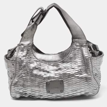 Pre Owned Jimmy Choo Silver Leather Satchel