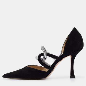 Pre Owned Jimmy Choo Black Suede Luis Pumps Size 36