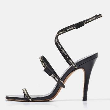 Pre Owned Jimmy Choo X Off-White Black Leather Jane Sandals Size 36