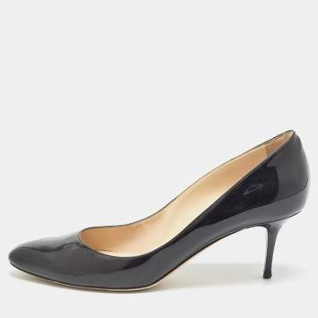 Pre Owned Jimmy Choo Black Patent Leather Bridget Pumps Size 41