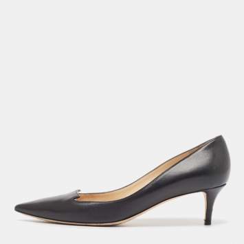 Pre Owned Jimmy Choo Black Leather Allure Pumps Size 38.5