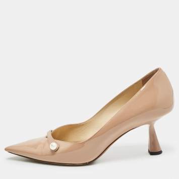 Pre Owned Jimmy Choo Beige Patent Rosalie Pumps Size 36